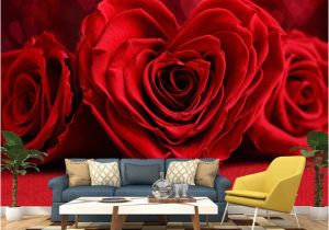 Stone Roses Wall Mural Custom Any Size 3d Wall Painting Wallpaper Murals Romantic Red Rose