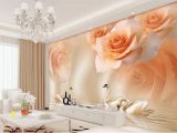 Stone Roses Wall Mural orange Rose 3d Wallpaper Flower 3d Stereoscopic Wallpaper Landscape