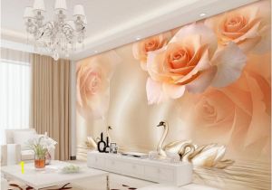 Stone Roses Wall Mural orange Rose 3d Wallpaper Flower 3d Stereoscopic Wallpaper Landscape