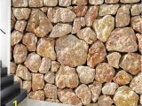 Stone Wall Mural Wallpaper 3d Brown Imitation Stone theme Wallpaper Custom Mural