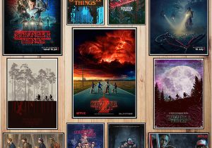 Stranger Things Wall Mural Stranger Thing Coated Paper Poster Cafe Creative Wallpaper Interior Decoration Quotes Stickers for Walls Quotes Wall Stickers From Greenliv $35 18