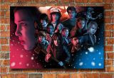 Stranger Things Wall Mural Stranger Things Inspired Canvas Framed Wall Art Fan Art