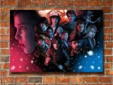 Stranger Things Wall Mural Stranger Things Inspired Canvas Framed Wall Art Fan Art