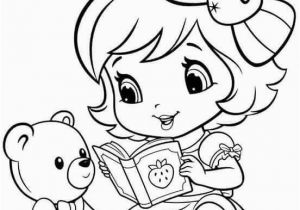 Strawberry Shortcake Doll Coloring Pages Baby Strawberry Shortcake Reading to Teddy Bear