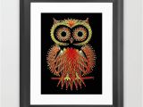 String Art Wall Mural String Art Owl Framed Art Print by Bronzarino