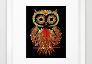 String Art Wall Mural String Art Owl Framed Art Print