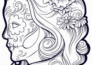 Sugar Skull Coloring Pages for Adults Free Sugar Skull Coloring Pages for Adults Printable to