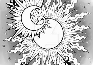 Sun and Moon Coloring Pages for Adults Sun Moon Colouring Page A4 by Tearingcookie On Deviantart