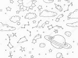 Sun Moon Stars Coloring Page astronomy Sticker Sun Moon Saturn Stars Stock Vector