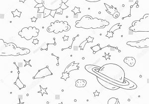 Sun Moon Stars Coloring Page astronomy Sticker Sun Moon Saturn Stars Stock Vector