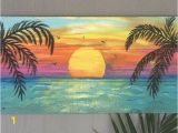 Sunset Wall Mural Painting Beach Palm Trees Sunset Custom Sign 36×16 Palm Trees