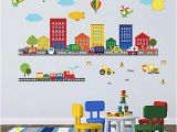 Super Car Wall Mural Decalmile Construction Kids Wall Stickers Cars Transportation Wall Decals Baby Nursery Childrens Bedroom Living Room Wall Decor