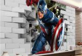 Super Hero Wall Mural Avengers Captain America 3d Wall Mural Wallpaper