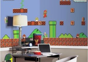 Super Mario Bros Wall Mural Super Mario Retro Xl Chair Rail Prepasted 10 5 X 6 Mural