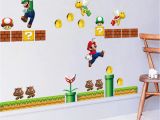 Super Mario Bros Wall Mural Super Mario Wall Stickers Non toxic Boys Kids Room Wall Paper Paste Home Children Bedroom Decors Mural Art Decals Wall Stickers