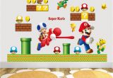 Super Mario Brothers Wall Murals Großhandel Heißer Verkauf Neue Cartoon Wandaufkleber Super Mario Bros Vinyl Removable Decals Kinder Kindergarten Freies Verschiffen Von Billshuiping