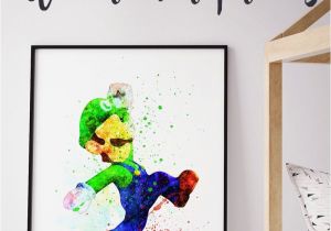 Super Mario Brothers Wall Murals Super Mario Bros Art Print Luigi Mario Bros Wall Print
