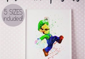 Super Mario Brothers Wall Murals Super Mario Bros Art Print Luigi Mario Bros Wall Print