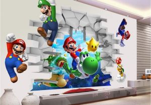 Super Mario Wall Mural 3d Vinyl Wand Aufkleber Gelegentlich Aufkleber Etiketten