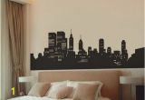 Superhero Cityscape Wall Mural New York Skyline Wall Decal 39 In X 15 In $32 Headboard