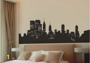 Superhero Cityscape Wall Mural New York Skyline Wall Decal 39 In X 15 In $32 Headboard