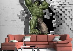 Superhero Wall Mural Stickers 3d Cartoon Hulk Superhero Avenger Wallpaper for Wall Mural In