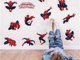 Superhero Wall Mural Stickers Diy 11 Pose Spiderman Decorative Wall Stickers for Nursery Kids Room