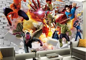 Superhero Wall Murals Wallpaper Avengers Wallpaper 3d Wallpaper Hulk Iron Man Superman Custom