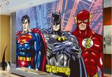 Superhero Wall Murals Wallpaper Custom 3d Wall Murals Batman Superman Flash Wallpaper Ics Photo