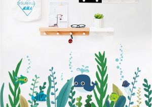 Surf Wall Mural Stickers Submarine Grass Cartoon Animals Wall Decals Home Border Decor Art Wall Skirting Line Wall Mural Poster Art Diy Decoration Decal Vinyl Wall Decal Vinyl