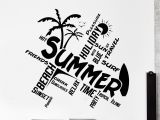 Surf Wall Mural Stickers Wall Vinyl Decal Quotes Word Cloud Summer Travel Beach Surf