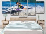 Surfing Wall Murals Posters 2019 Canvas Hd Printed Paintings Modular Posters 5 Panel Sports Motorboat Sea Home Decor Wall Art Modern From Print Art Canvas $16 41