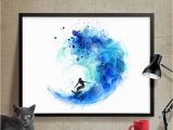 Surfing Wall Murals Posters Surf Watercolor Art Surf Print Watercolor Painting