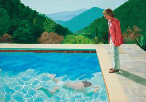 Swimming Pool Wall Murals Hockney S Portrait Of An Artist Pool with Two Figures