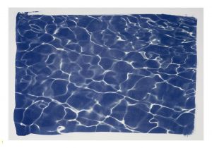 Swimming Pool Wall Murals Swimming Pool Water Reflection Limited Edition Cyanotype
