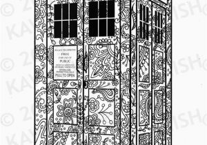 Tardis Printable Coloring Pages Tardis Dr who Adult Coloring Page