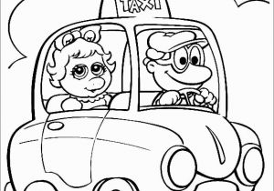 Taxi Coloring Page Baby Miss Piggy In A Taxi Coloring Page