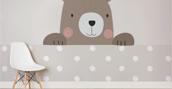 Teddy Bear Wall Mural Cute Cartoon Bear Wallpaper