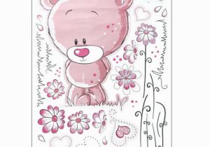 Teddy Bear Wall Murals Pink Removable Bear Vinyl Decor Art Mural Wall Stickers Decal Kids Baby Nursery