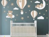 Teddy Bear Wall Murals Teddy Bear Decal Hot Air Balloon Wall Stickers Stars