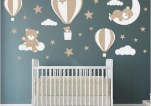 Teddy Bear Wall Murals Teddy Bear Decal Hot Air Balloon Wall Stickers Stars