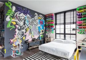 Teen Boy Wall Mural Teenager Schlafzimmer Graffiti Skateboards Wanddeko