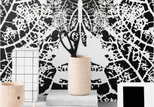 Temporary Wall Murals Monochrome Removable Wallpaper Leaf Self Adhesive Wallpaper