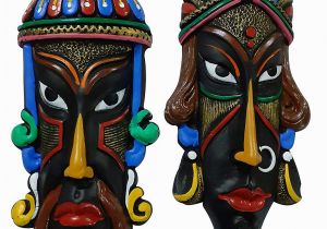 Terracotta Wall Murals Online Buy Sulfax Idol Terracotta Multicolored Tribal Mask Wall