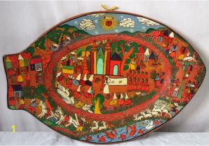 Terracotta Wall Murals Online Mexican Clay Pottery Wall Plate Festive Folk Art Hand