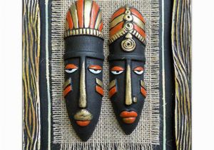 Terracotta Wall Murals Online Tatvam Terracotta Handmade Tribal Face Mask Wall Hanging