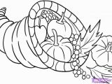 Thanksgiving Basket Coloring Pages Cornucopia