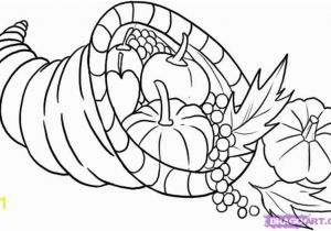 Thanksgiving Basket Coloring Pages Cornucopia