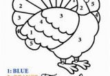 Thanksgiving Coloring Page for Kids Color by Number Thanksgiving Turkey