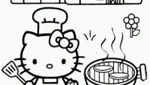 Thanksgiving Coloring Pages Hello Kitty Hello Kitty Bbq Coloring Page